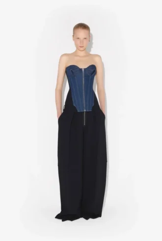 The Bi-Material Denim Corset