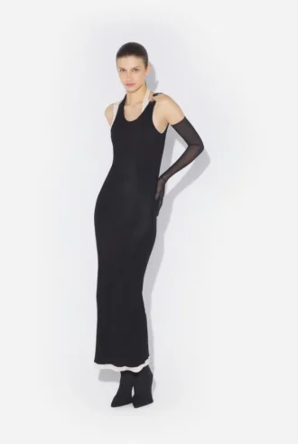 The Black Draped Double Dress