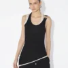 The Black Draped Double Tank Top
