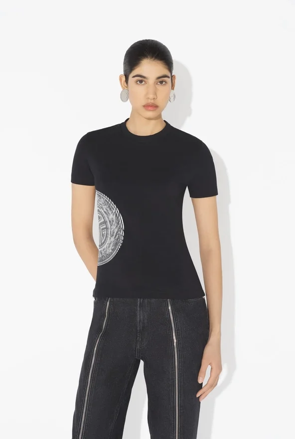 The Black Laurel Stamped Baby Tee The Black Laurel Stamped Baby Tee