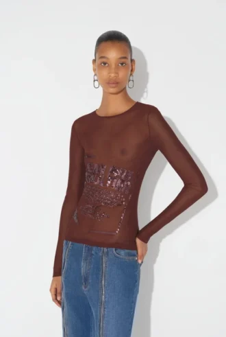 The Burgundy Embroidered Top