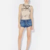 The Buttoned Blue Denim Shorts