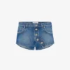 The Buttoned Blue Denim Shorts