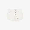 The Buttoned White Denim Shorts