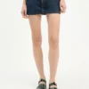 The Curved Denim Mini Skirt