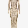 The Long Beige Madaillon Dress The Long Beige Madaillon Dress