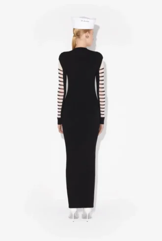 The Long Bi-Material Mariniare Dress