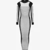 The Long Bi-Material Mariniare Dress