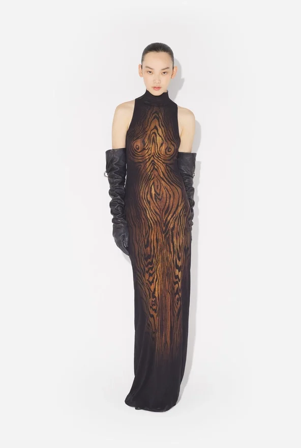 The Long Draped Wood Dress The Long Draped Wood Dress