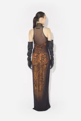The Long Draped Wood Dress