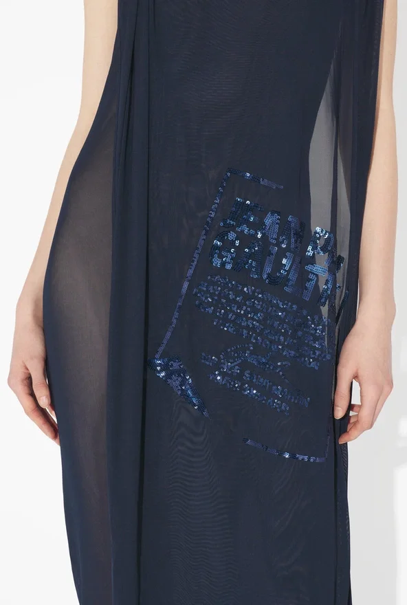 The Long Navy Embroidered Dress The Long Navy Embroidered Dress