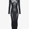 The Long Silver Body Dust Dress