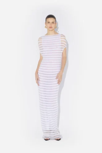 The Mariniare Striped White Dress