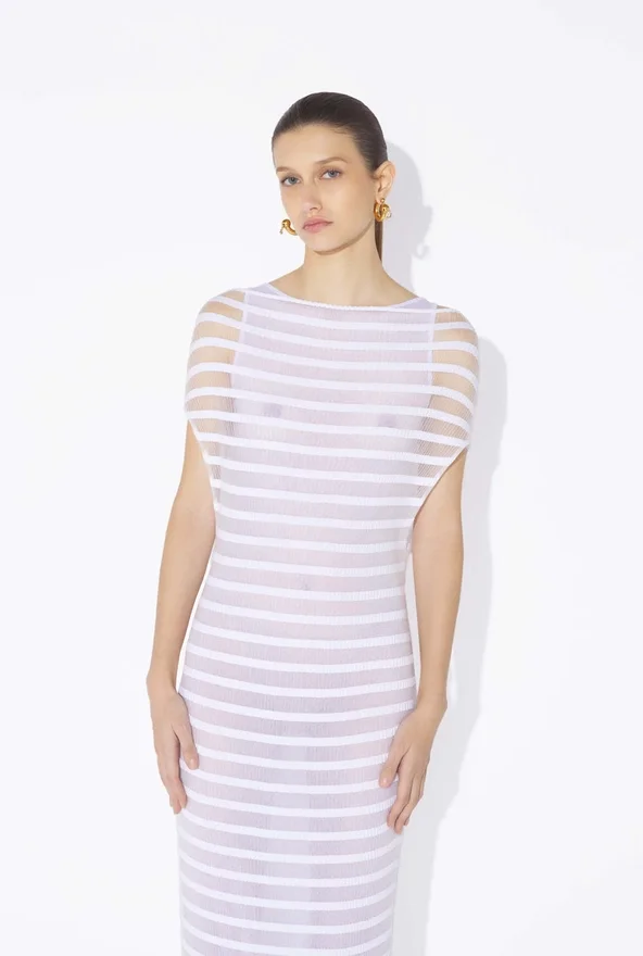 The Mariniare Striped White Dress The Mariniare Striped White Dress