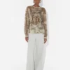 The Oversized Beige Madaillon Top