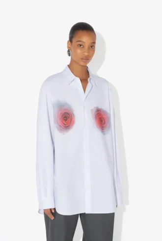 The Red Blurry Roses Print Shirt