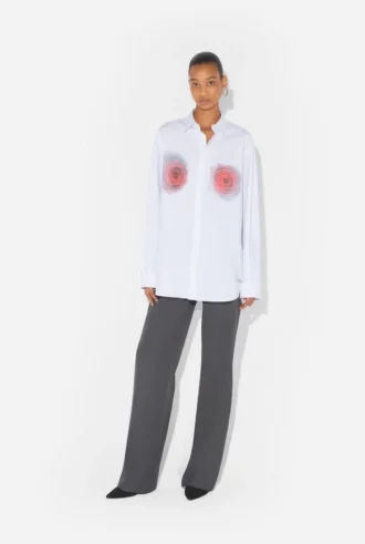 The Red Blurry Roses Print Shirt