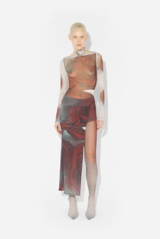 The Red Blurry Roses Skort