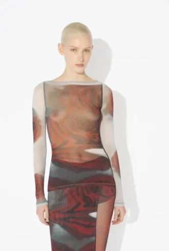 The Red Blurry Roses Top