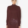 The Short Burgundy Embroidered Dress