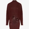The Short Burgundy Embroidered Dress