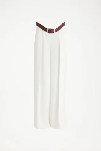 The White Curved Suit Pants