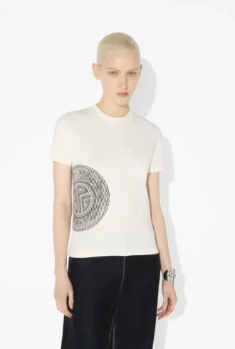 The White Laurel Stamped Baby Tee