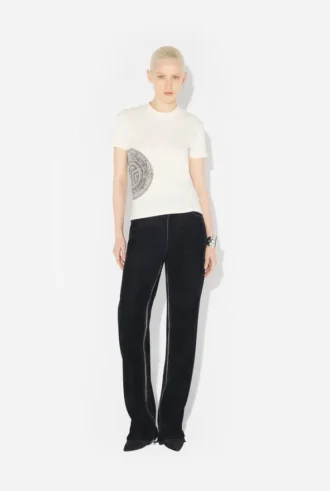 The White Laurel Stamped Baby Tee